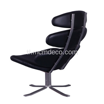 Corona Swivel Leather Lounge Chair
